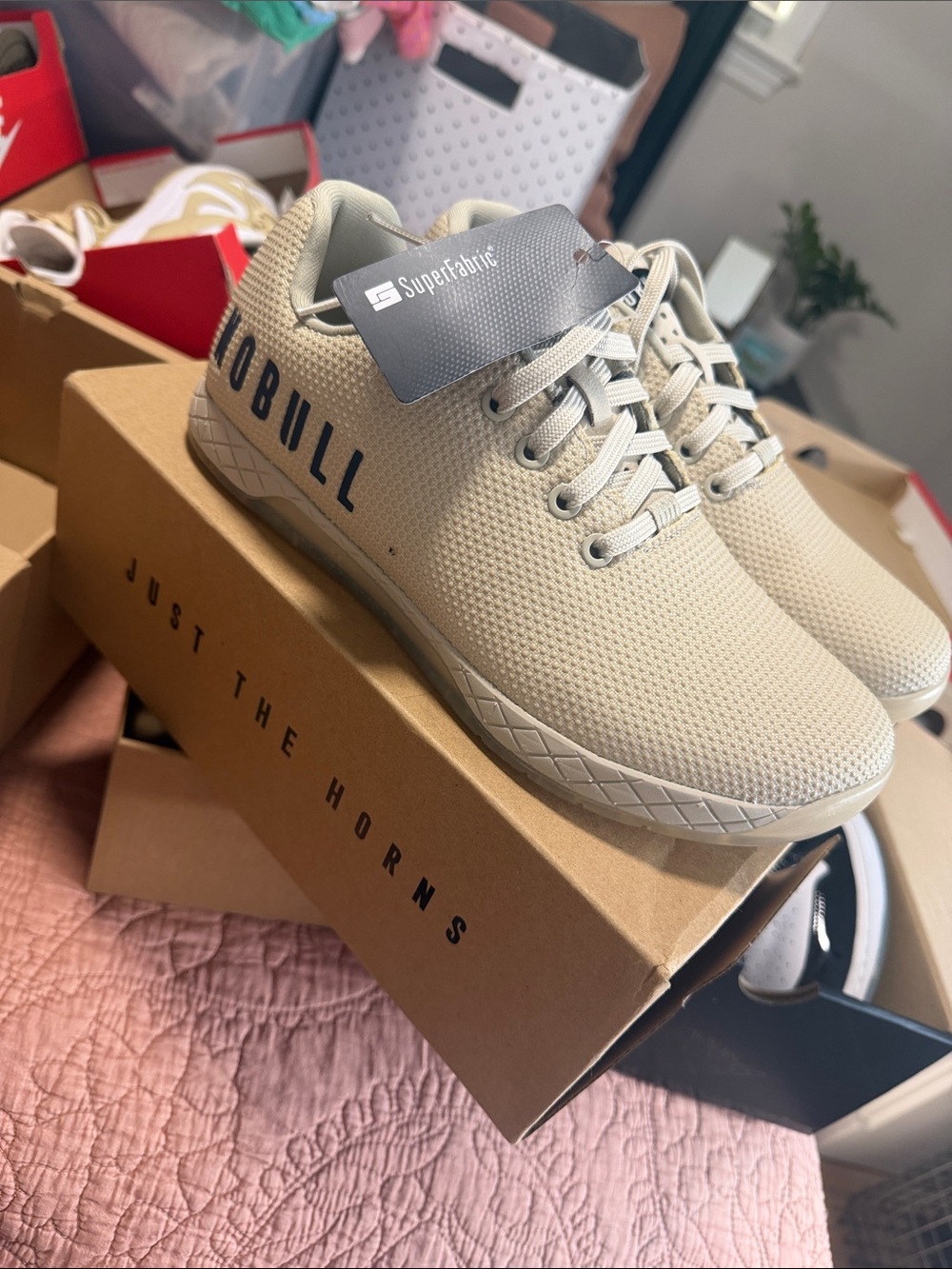 NOBULL Sandstone Knit Training Sneakers in Beige